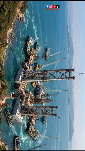 Akashi Kaikyō Bridge Timelapse | From Ocean Foundations to Engineering Marvel