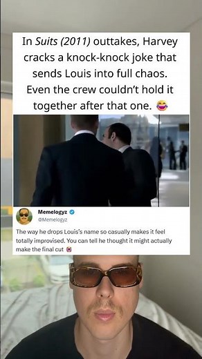 In Suits (2011), Harvey’s knock-knock joke send Louis into chaos