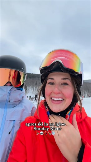 Autumn Acord on Instagram: "yes, the song choice was on purpose 😎 you can find the iglu at the bottom of the Jordan 8 lift at @sundayriver it’s open daily til 3:15 ☺️ #ski #maine #apres #sundayriver"