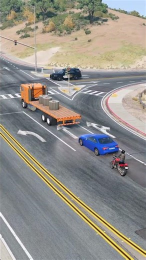 car vs truck crash #shorts #car #beamngdrive