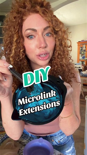 DIY human hair Microlink human hair extension install @hotbanana official #hotbananna #diyhair #humanhairextensions #microlinkextensions #hairextensionsinstall