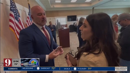When the State’s Chief Financial Officer was in Daytona Beach for an ICE press conference with local law enforcemnt today, I had a chance to talk to him about the upcoming audit of the city. Right after CFO Blaise Ingoglia answered our question, he told us he had been briefed on what 9 Investigates has uncovered in Daytona Beach by State Senator Tom Wright. | Demie Johnson WFTV
