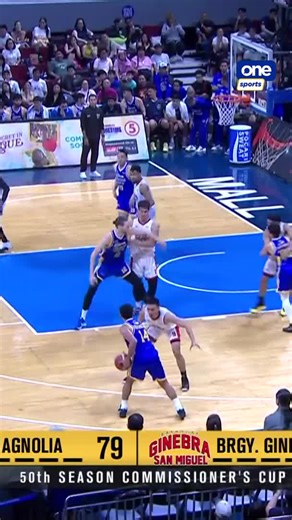 JEROM IN TRAFFIC 🤯 Jerom Lastimosa goes fearless with a jelly layup for the Magnolia Hotshots to keep within striking distance of the Barangay Ginebra San Miguel in the payoff period of their PBA Season 50 Commissioner’s Cup clash. #PBA50 #PBA50LID