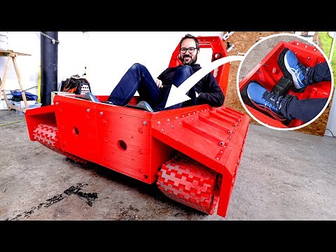 FULLY 3D PRINTED TANK THAT DRIVES WITH PEDALS (from scratch)