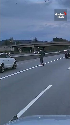 E-scooter spotted in fast lane of BC’s Hwy 1 🛴 #DangerousDriving