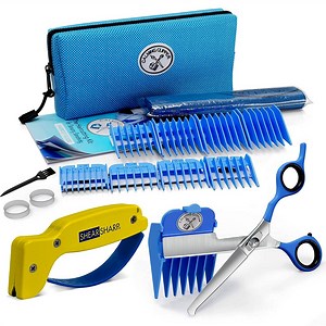 Calming Clipper® The Silent Haircutting Kit for Children with Autism and Sensory Sensitivity Right-Handed Includes Barber Cape & Sharpener 21pcs