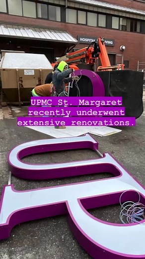 UPMC St. Margaret recently underwent extensive renovations. Watch as our signage team installs the hospital’s new signage! We're so proud of all that the sign signifies – advanced technology, top physicians, and excellent care. | UPMC