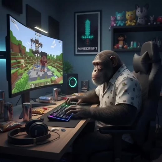 monkey playing on the computer #MonkeyGamer #MonkeyLOL #MonkeyPC #MonkeySmash #CrazyMonkey
