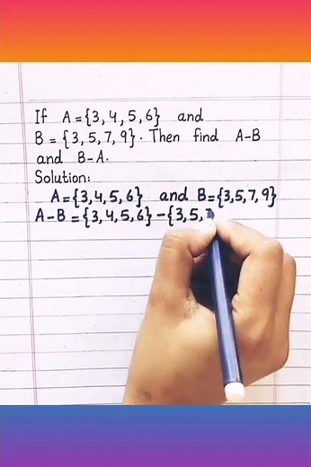 Difference of sets Class 10 #shorts