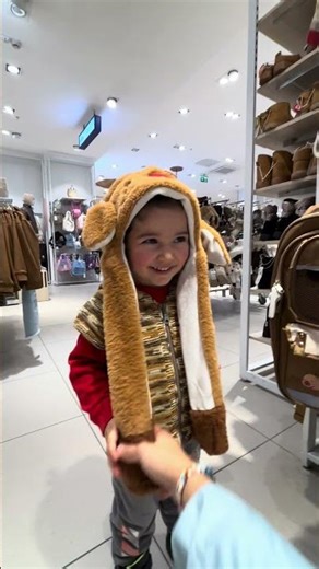 She tried on the headset hat and liked it very much.