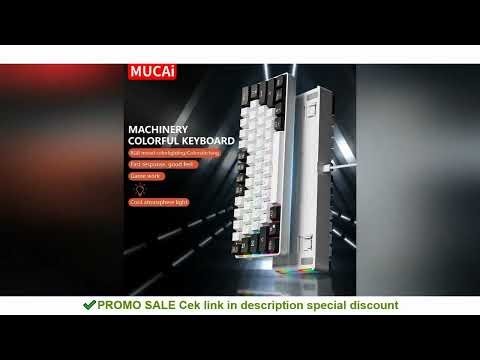 MUCAI MK61 RGB backlit esports gaming mechanical keyboard with red axis wired detachable cable USB i