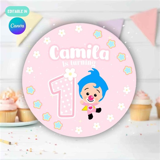 Plim Plim Rosa Decoration, Bee Birthday, Sticker Sheet Printable, Plim Plim Supplies, Party Favor Template, Topper - Etsy