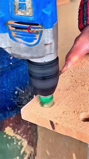 Perfect Hole Drilling in Wood 🪵#WoodworkingTips #powertools #diy