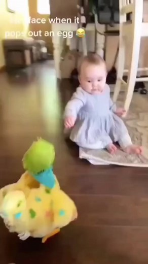When suddenly an egg popped out from an egg-laying chicken toy, the little girl was 👀 #PlaytimeFun #ParentingJoy #ImaginativePlay #ToddlerFun #parenthoodunlocked #parentingfun | Babies World