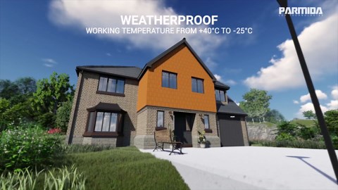 PARMIDA LED Solar Security Light, Motion Sensor Operated, Rechargeable with Solar Panel, 1000LM, Dusk to Dawn Setting, Waterproof Outdoor Light, Optional Dry Battery Backup, 5000K - Dual-Head, White