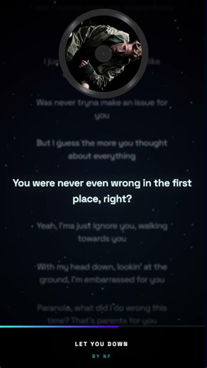 Let You Down by NF #lyrics #musiclyrics