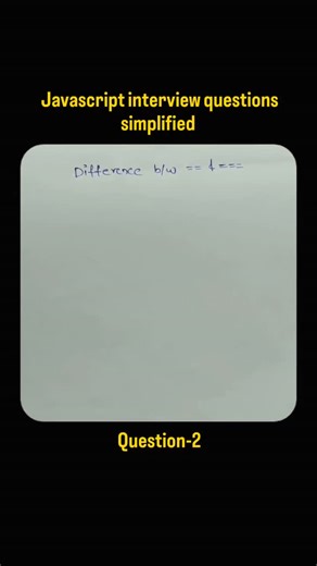Pavan Kumar | Question 2: What is the difference between == & === ? #interview #javascript #interviewtips #telugu #btechstudentikkada #btech #viral... | Instagram