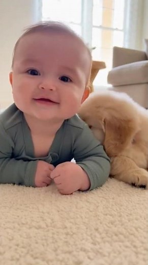 A Little Puppy and a Baby's Heartwarming Cuddle The Most Precious Snuggle You'll See Today!