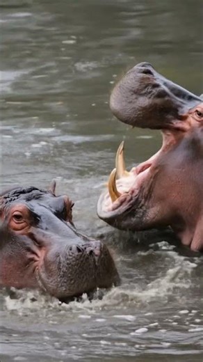 Both Pygmy Hippos are start Dancing in Water. #viralshorts #shorts #shortfeed