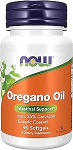 NOW Foods Supplements, Oregano Oil with Ginger and Fennel Oil, Enteric Coated, 90 Softgels