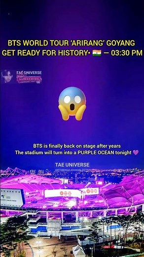 The stadium will turn into a PURPLE OCEAN tonight 💜😭