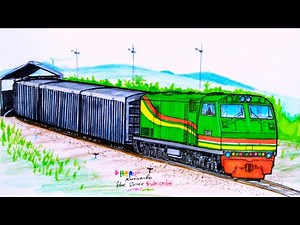 Menggambar Kereta Api, Kereta Api Indonesia, Railfans, Lokomotif CC203 PT TEL, CC 203 Hijau