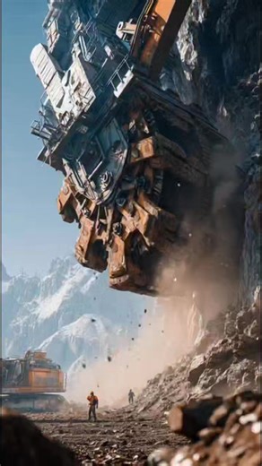 Giant Mountain Cutting Machine in Action!😱💥⛰️#MegaMachine #MountainCutting #heavyequipment | Construction Vehicles