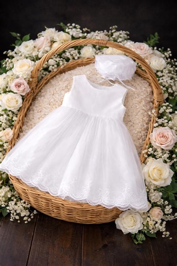 White Baptism Dress Infant 3m-24months A Line Ankle Length Dress - Etsy