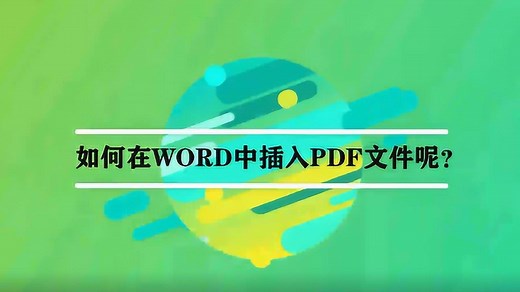如何在WORD中插入PDF文件呢？