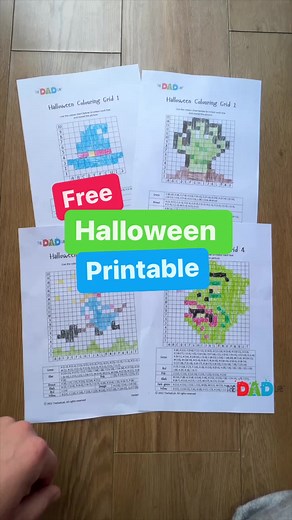 Get Free Halloween Printable Worksheets now! Last night I designed a Halloween-themed and educational printable for my boys, and they just loved them. It is a colouring grid worksheet with 4 different images to reveal. Children have to identify the specified coordinates and colour each square with the corresponding colour.The worksheet has an increasing difficulty: we start with a 10x10 grid and move all the way to 20x20. I am sure some adults would love to have a go too.To get this Halloween Co