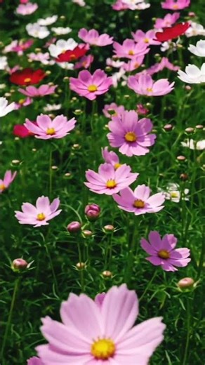Cosmos Flowers Dancing in the Wind 🌸✨Beautiful Pink Cosmos Garden.