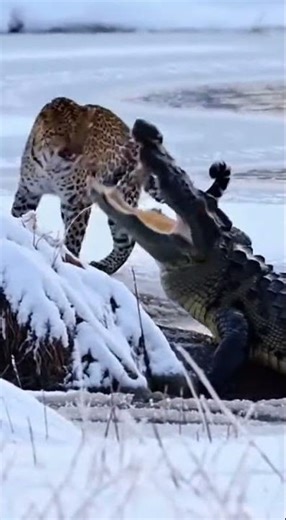 🐆 Leopard vs Nile Crocodile - Snowy River Battle - EPIC Clash!