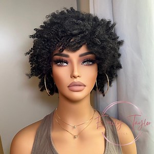 Hair Loss Chemo Alopecia Afro Kinky Curly Wig Synthetic Wig Black Wig Affordable - Etsy