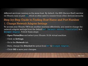 Finding the Host Name and Port Number for Ubuntu 16.04 in VirtualBox