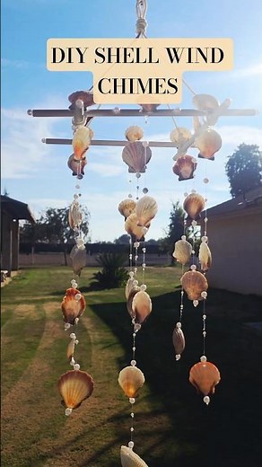 DIY SHELL WIND CHIMES #shell #windchimes #diy #craft #craftideas #autumn #ocean #oceanvibes #pearl