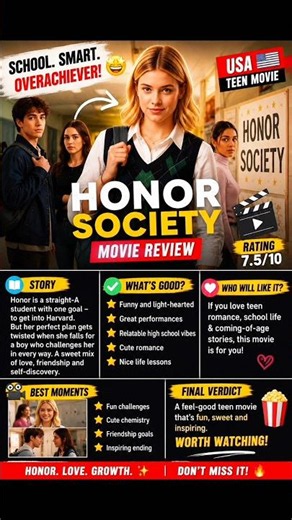 😱 She Used Everyone To Reach The Top! | Honor Society (2022) Movie Review #Shorts
