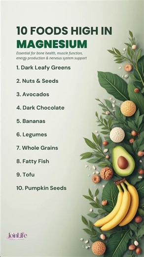 Top 10 Magnesium-Rich Foods You Should Eat Daily! 🥑🥬