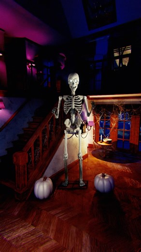 Designed to thrill Halloween fans of all ages, this 8-ft Animated Skeleton features: 👀 lighted eyes that shift with lifelike realism, 😮 mouth movement synced to seven spooky spoken phrases, 🔀 poseable shoulder and elbow joints for custom positioning, 🔈and sound and motion activation for unexpected, interactive thrills! With a sturdy base and indoor and outdoor display versatility, place this incredible skeleton anywhere that needs an extra spook. Available at Kohl’s. @kohls #Gemmy #GemmyIndu