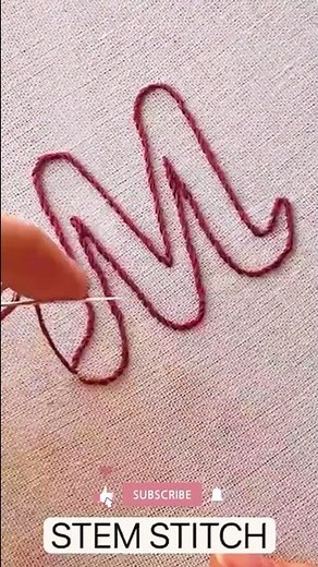 How to Embroider Letters by Hand | Stem Stitch | Letter Embroidery #shorts #embroidery