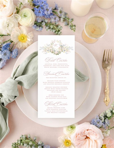 Elegant Wedding Menu Template Digital Download, Instant Download Wedding Menus, Editable Menu Wedding Table Decor, MPD1016 - Etsy