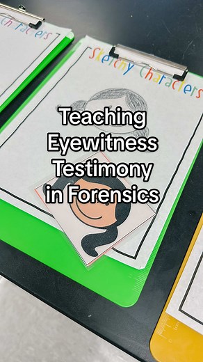 Today’s Forensics Topic: Eyewitness Testimony 👁️ I managed to pack today’s lesson full of content and fun activities: ☑️Eyewitness Testimony Lesson w/ Notes ☑️Eyewitness Testimony WebQuest ☑️Selective Awareness Test (on YouTube) ☑️Sketchy Characters You can find all of these resources at 🔗 thetrendyscienceteacher.com/eyewitness #scienceteacher #forensics #forensic_fridays #forensic #forensicscience