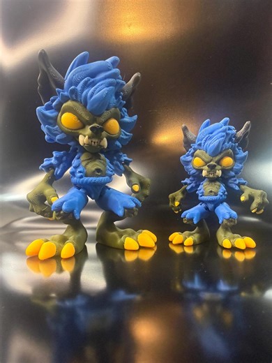 3D Printed Colorful Werewolf Figurine | Fun Monster Decor | Cute Halloween Creature | Stocking Stuffer | Magnet Option - Etsy