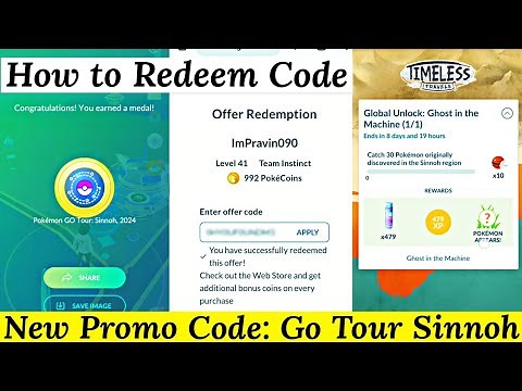 How to Redeem new Promo Code in Pokemon Go | Go Tour Sinnoh 2024 Timed Research | Pokemon Go Codes