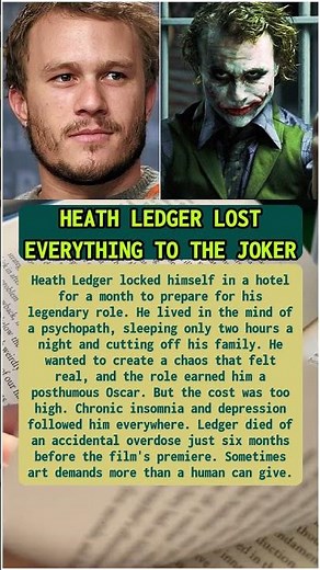 HEATH LEDGER LOST EVERYTHING TO THE JOKER 🃏