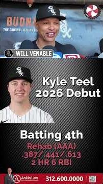 Kyle Teel making his 2026 debut vs. Cleveland #whitesox