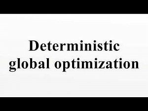 Deterministic global optimization