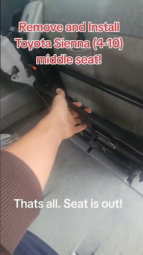 Remove and Install Toyota Sienna (4-10) middle seat#ToyotaSienna #seats #remove #Install #tips