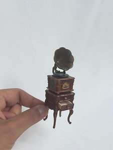 Phonograph Gramophone Cabinet Miniature for Dollhouse (can Play Music) - Etsy