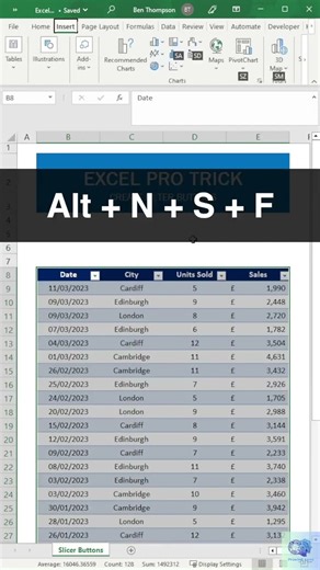 This is how I Add Filter Buttons to the Top of My Worksheets