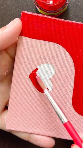 Mini Canvas Painting ❤️ Easy Aesthetic Art | Satisfying Acrylic Tutorial #shorts #viral #art #trend